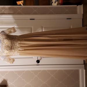 Light Beige and Cream Bridesmaid Mother if the Bride Formal Dress